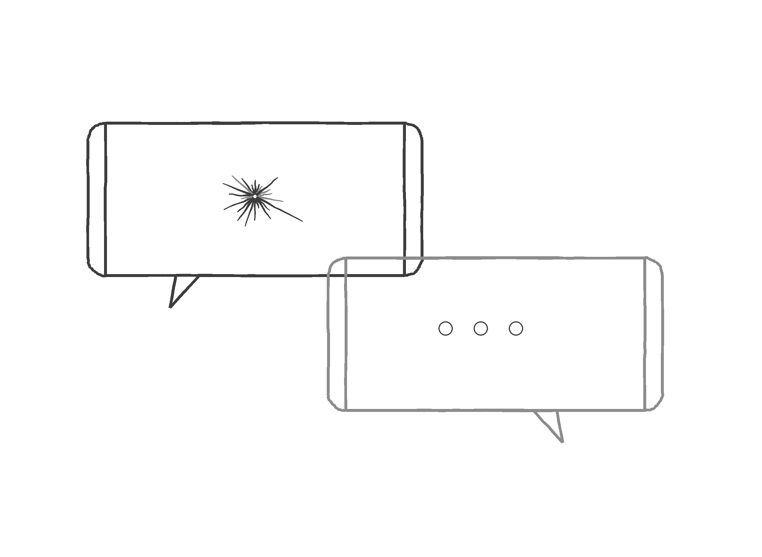 Two speech bubbles
