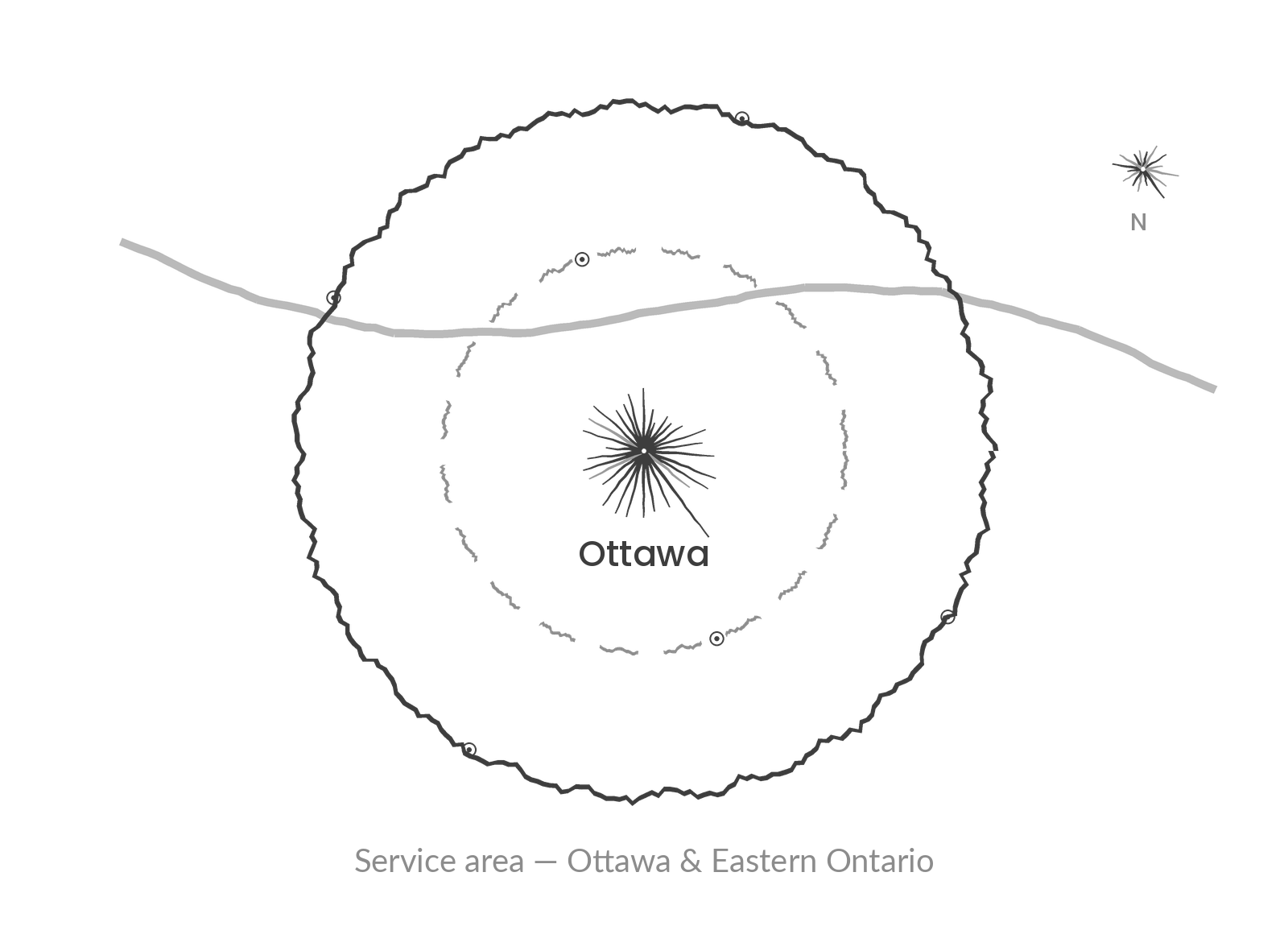 Service area across Ottawa and Eastern Ontario